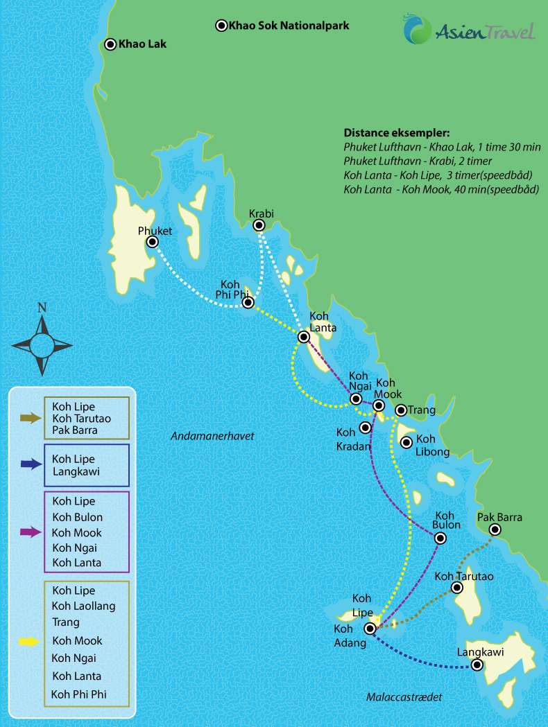 Kort Andamanerhavet - Asien Travel